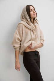 Cloudloom Shawl, beige, alpaca wool openwork scarf