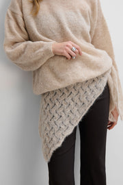 Chusta ażurowa z wełny alpaki Cloudloom Shawl beżowy