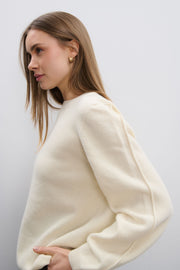 Softscape ecru cashmere and merino wool sweater