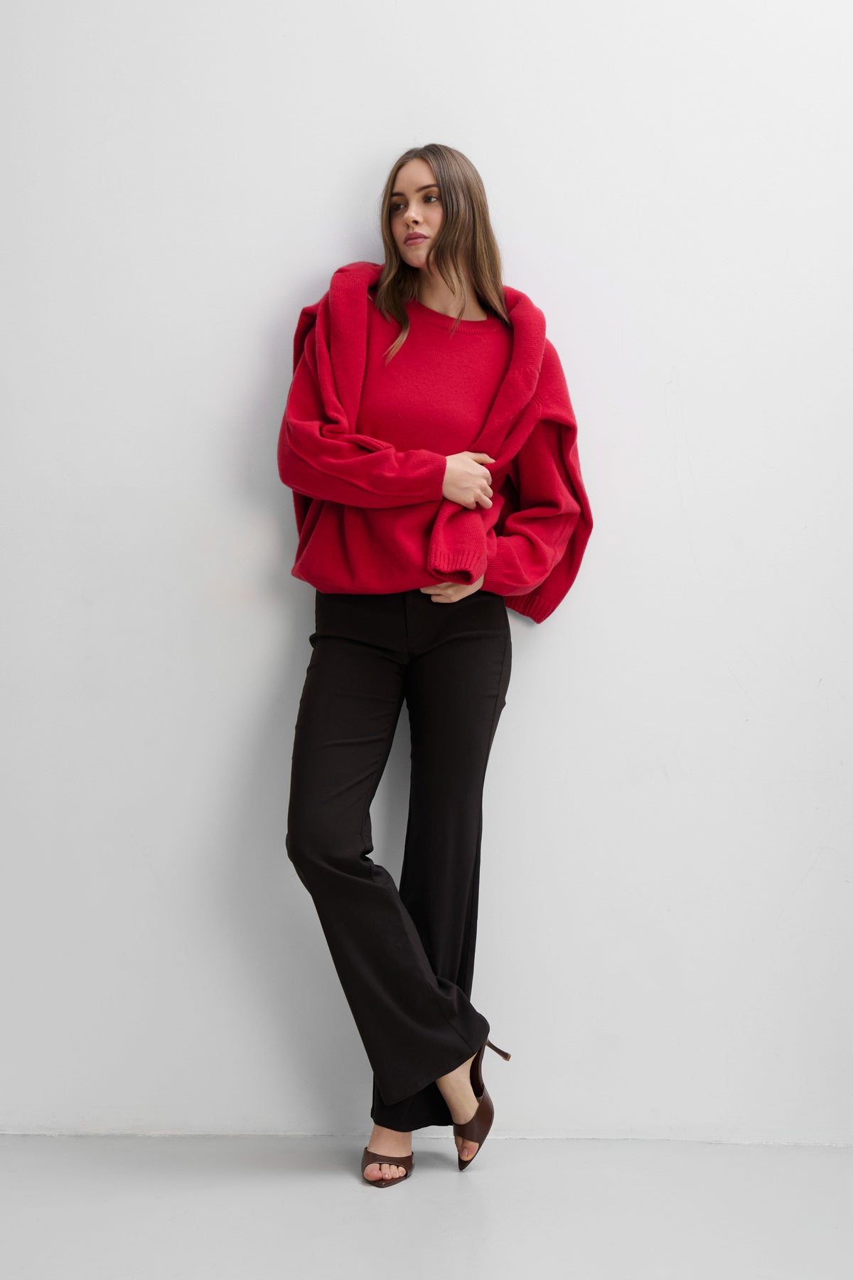 Sweter z kaszmiru i wełny merynos Softscape czerwony