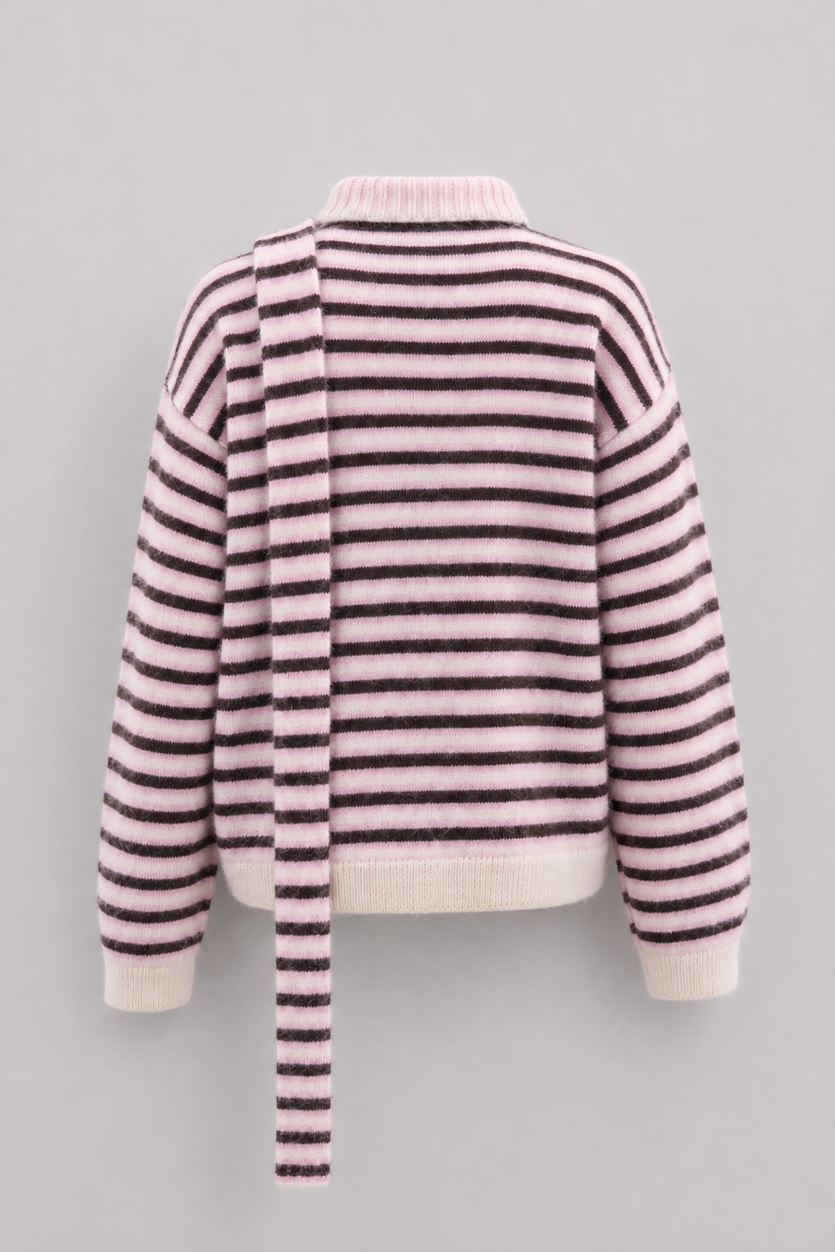 Kardigan z wełny alpaki Soft Stripe różowy