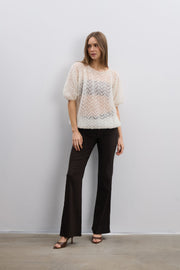 Sweter z wełny alpaki i wełny virgin Soft Mirage ecru