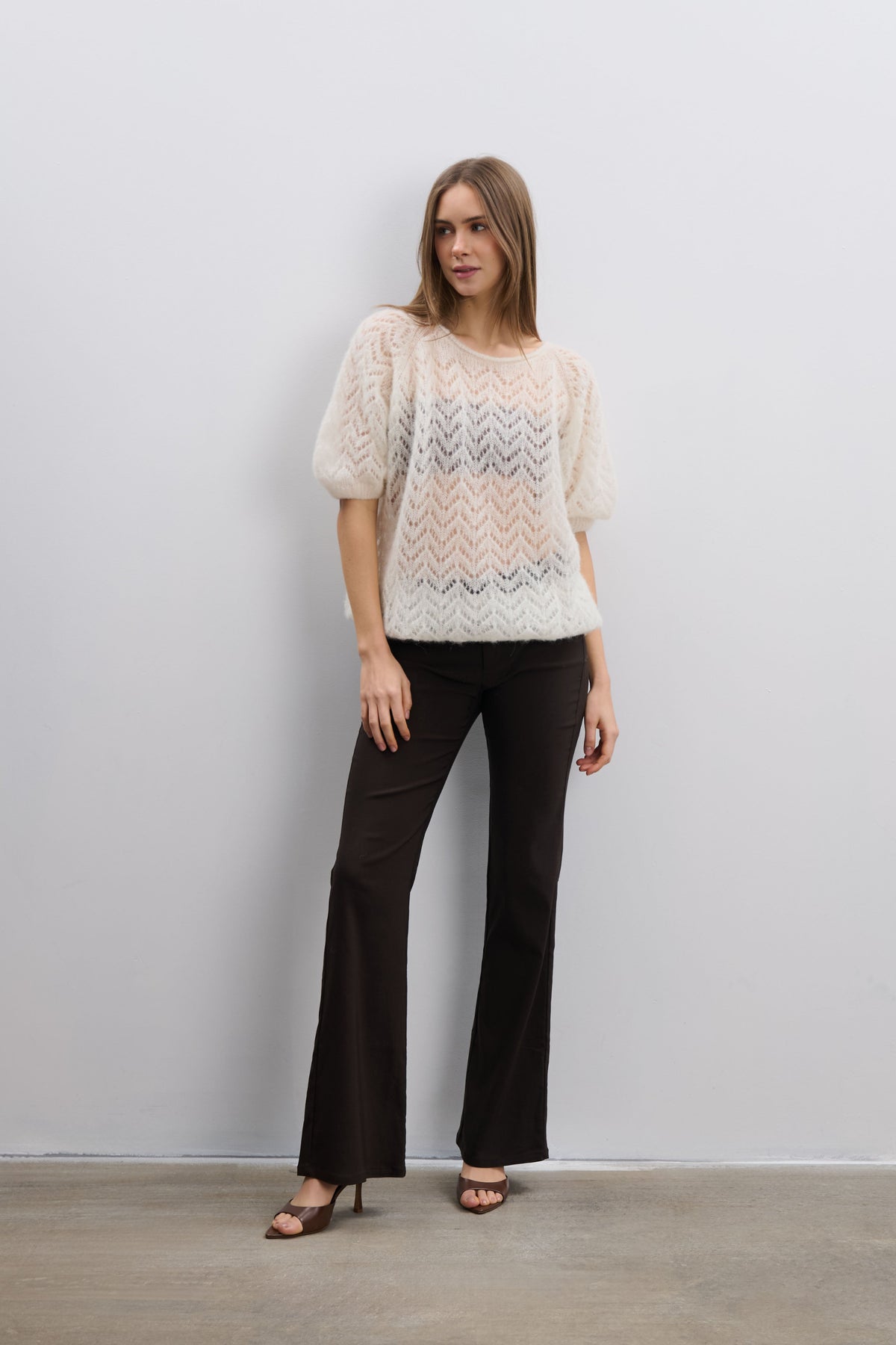 Soft Mirage ecru alpaca and virgin wool sweater