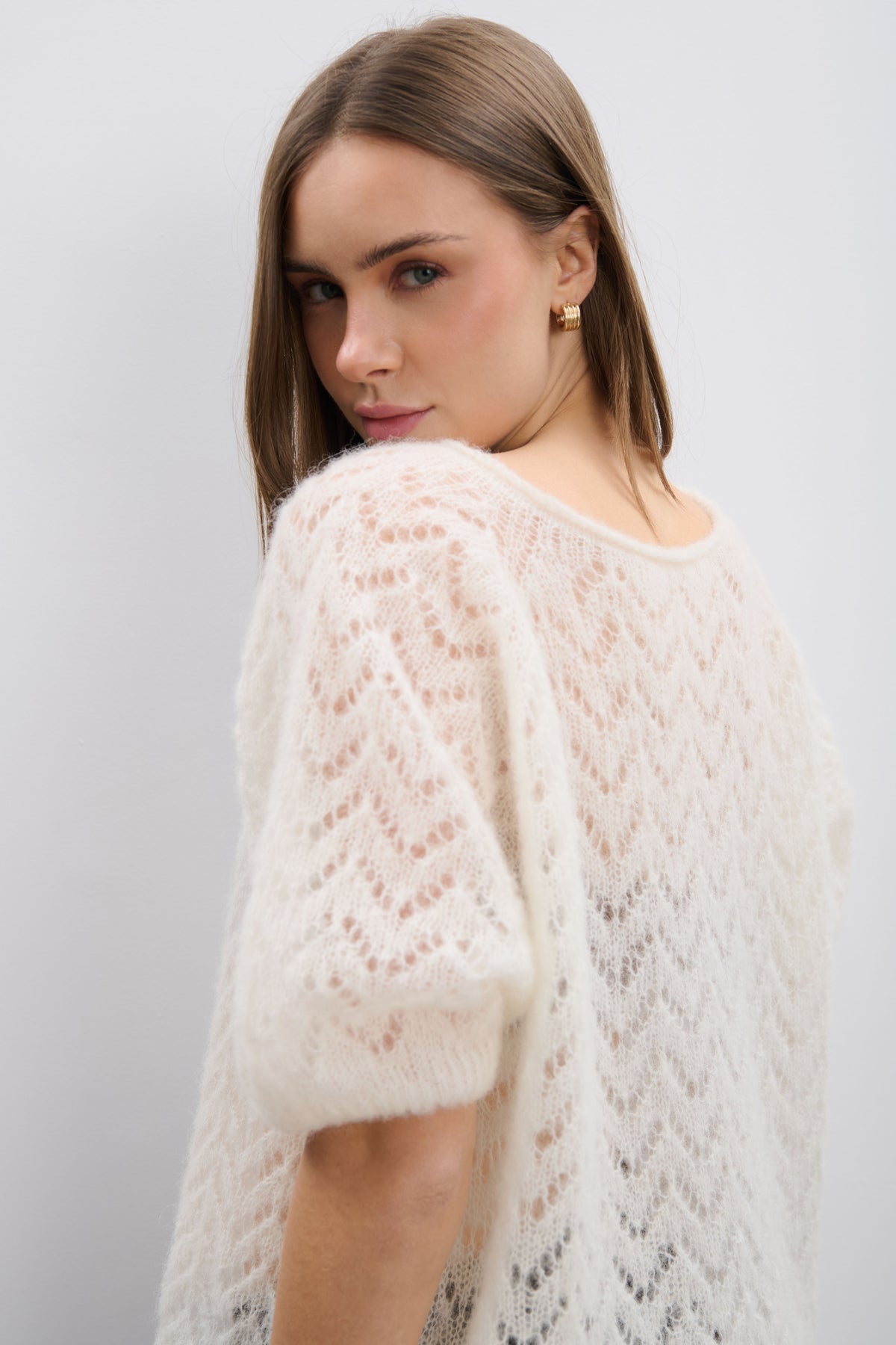 Soft Mirage ecru alpaca and virgin wool sweater