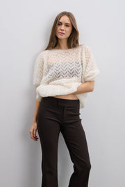 Soft Mirage ecru alpaca and virgin wool sweater