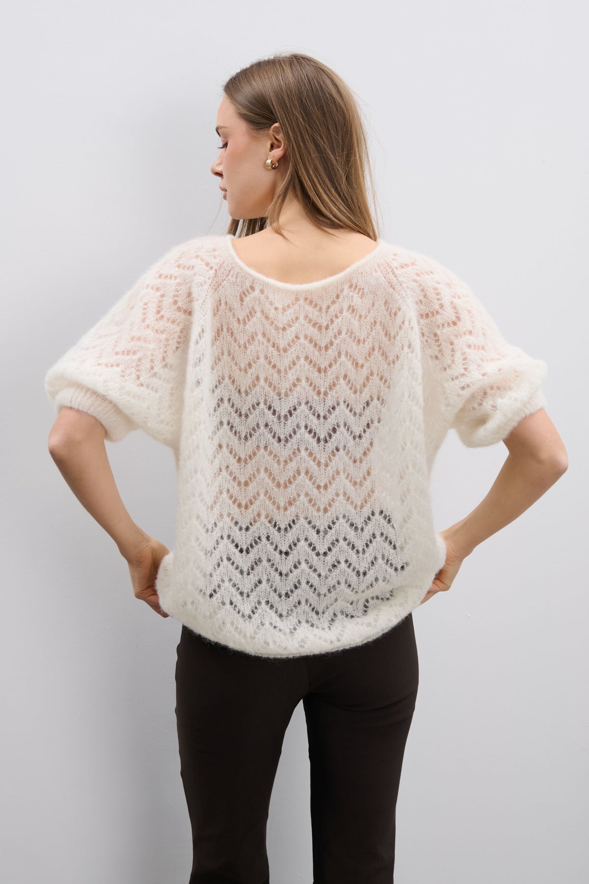 Sweter z wełny alpaki i wełny virgin Soft Mirage ecru