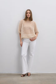 Sweter z wełny alpaki i wełny virgin Soft Mirage beżowy