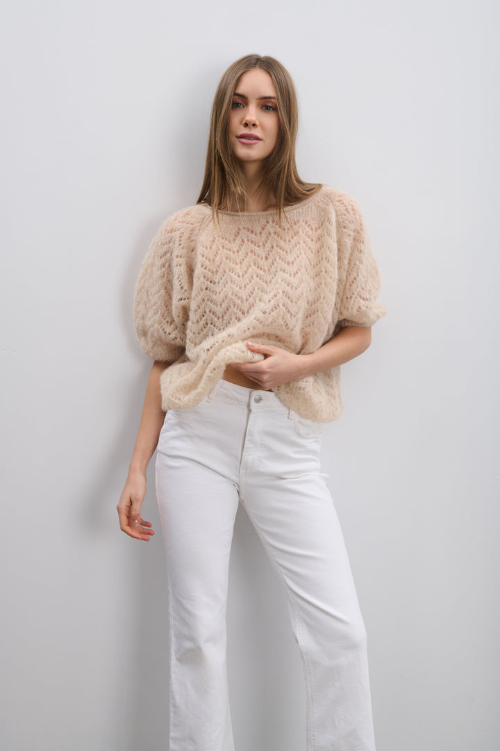 Soft Mirage Beige Alpaca and Virgin Wool Sweater