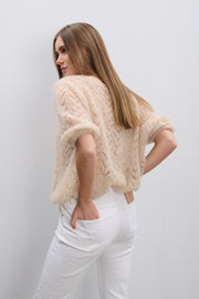 Soft Mirage Beige Alpaca and Virgin Wool Sweater