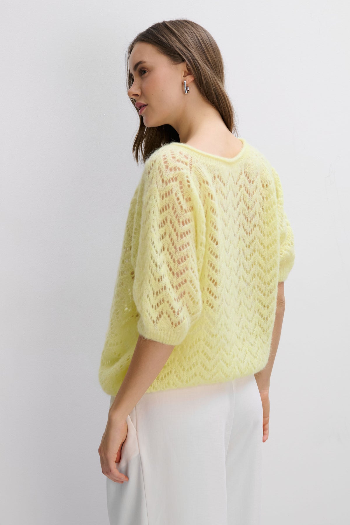 Soft Mirage Alpaca and Virgin Wool Sweater, Yellow