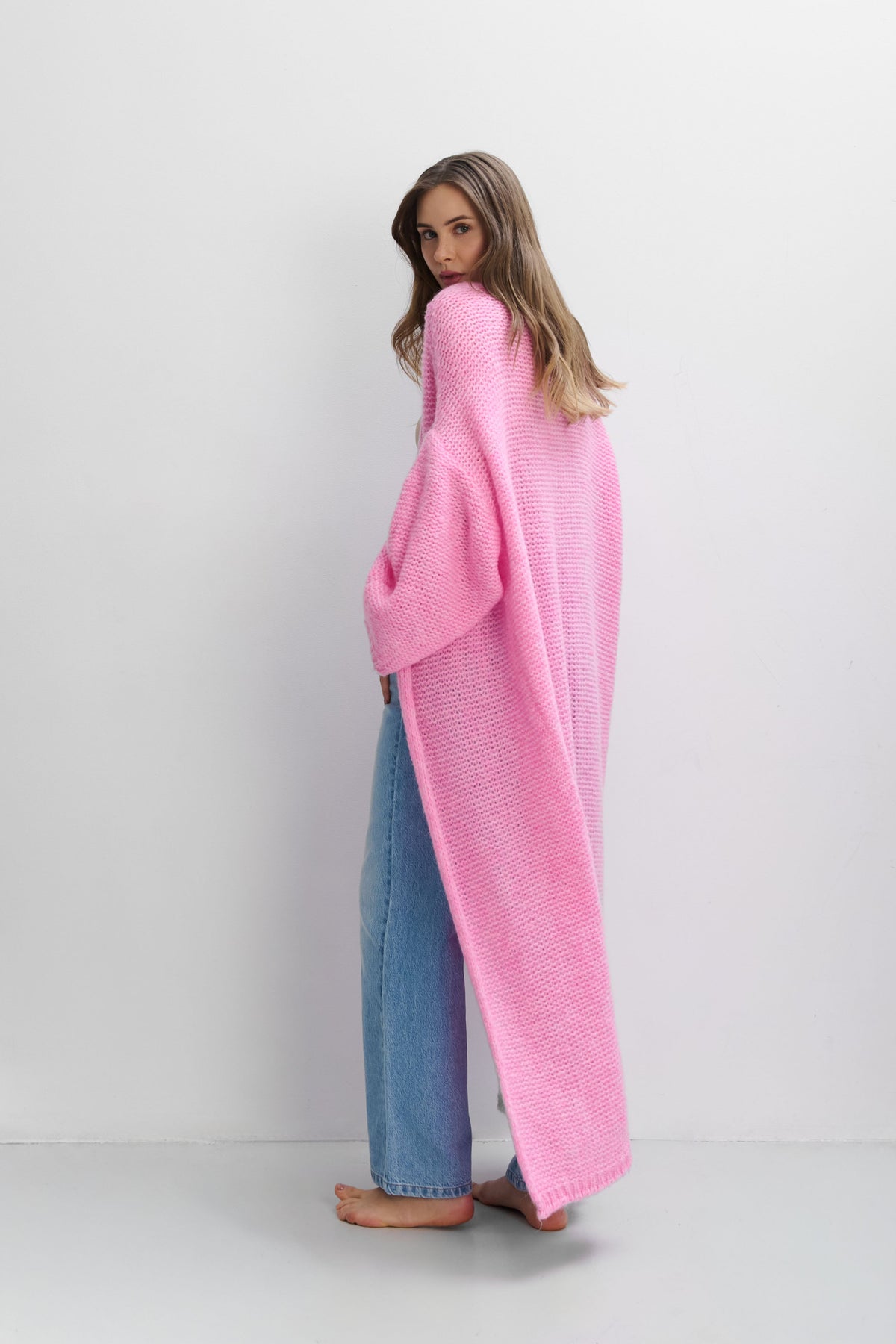 Cloud Embrace Long Cardigan Pink