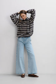 Gentle Lines Lightweight Brown Alpaca Wool Sweater