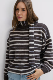 Gentle Lines Lightweight Brown Alpaca Wool Sweater