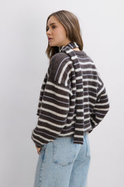 Gentle Lines Lightweight Brown Alpaca Wool Sweater