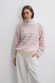 Gentle Lines Lightweight Alpaca Wool Sweater Pink