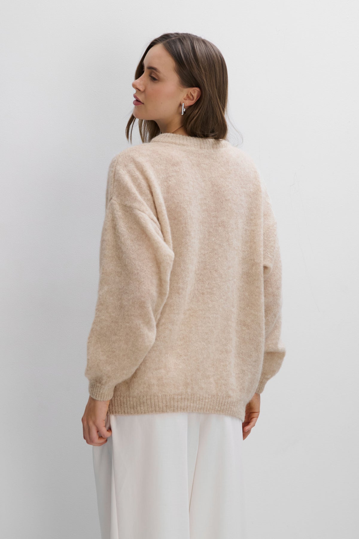 Aura Lightweight Beige Alpaca Wool Sweater