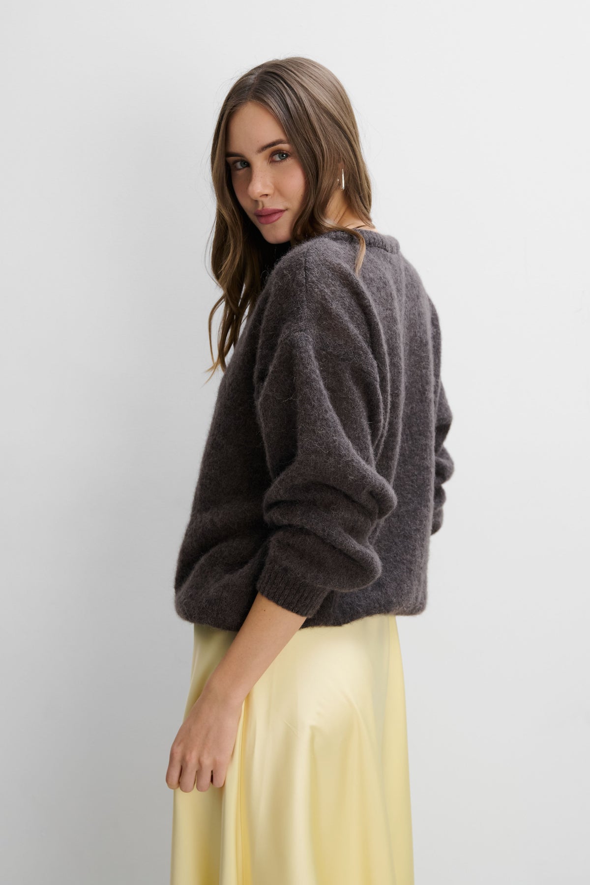Aura Lightweight Brown Alpaca Wool Sweater