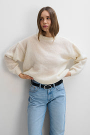Aura ecru lightweight alpaca wool sweater