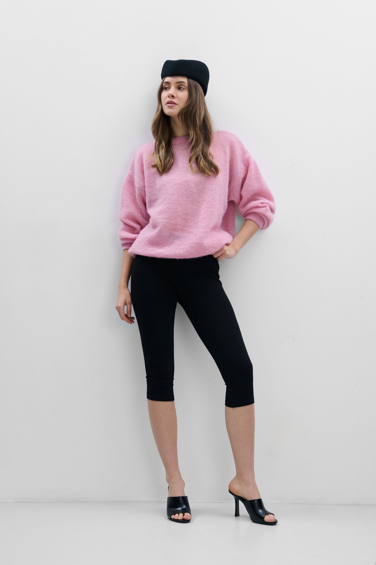 Aura Lightweight Alpaca Wool Sweater, Pink