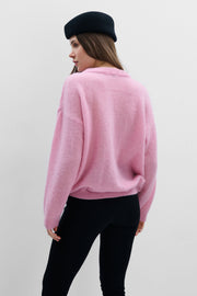Aura Lightweight Alpaca Wool Sweater, Pink