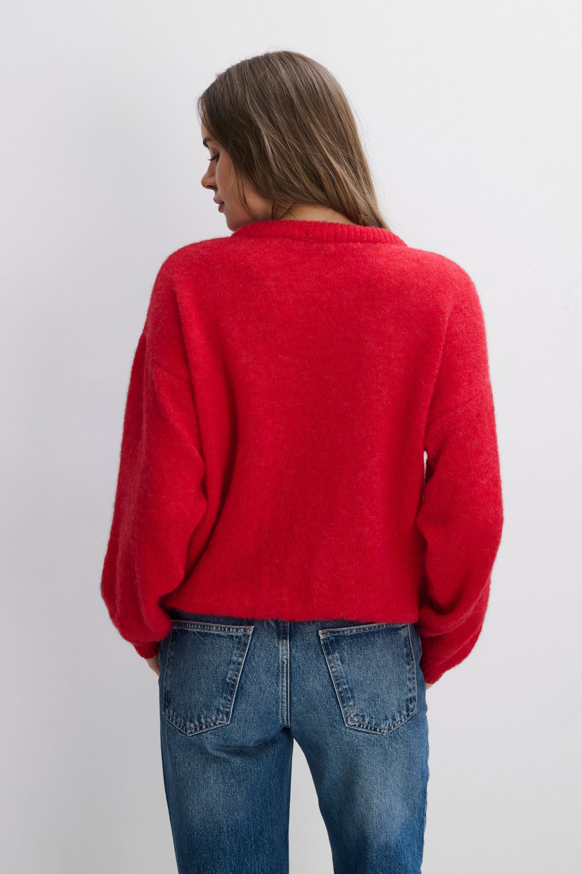 Aura Lightweight Red Alpaca Wool Sweater