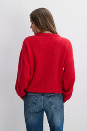 Aura Lightweight Red Alpaca Wool Sweater
