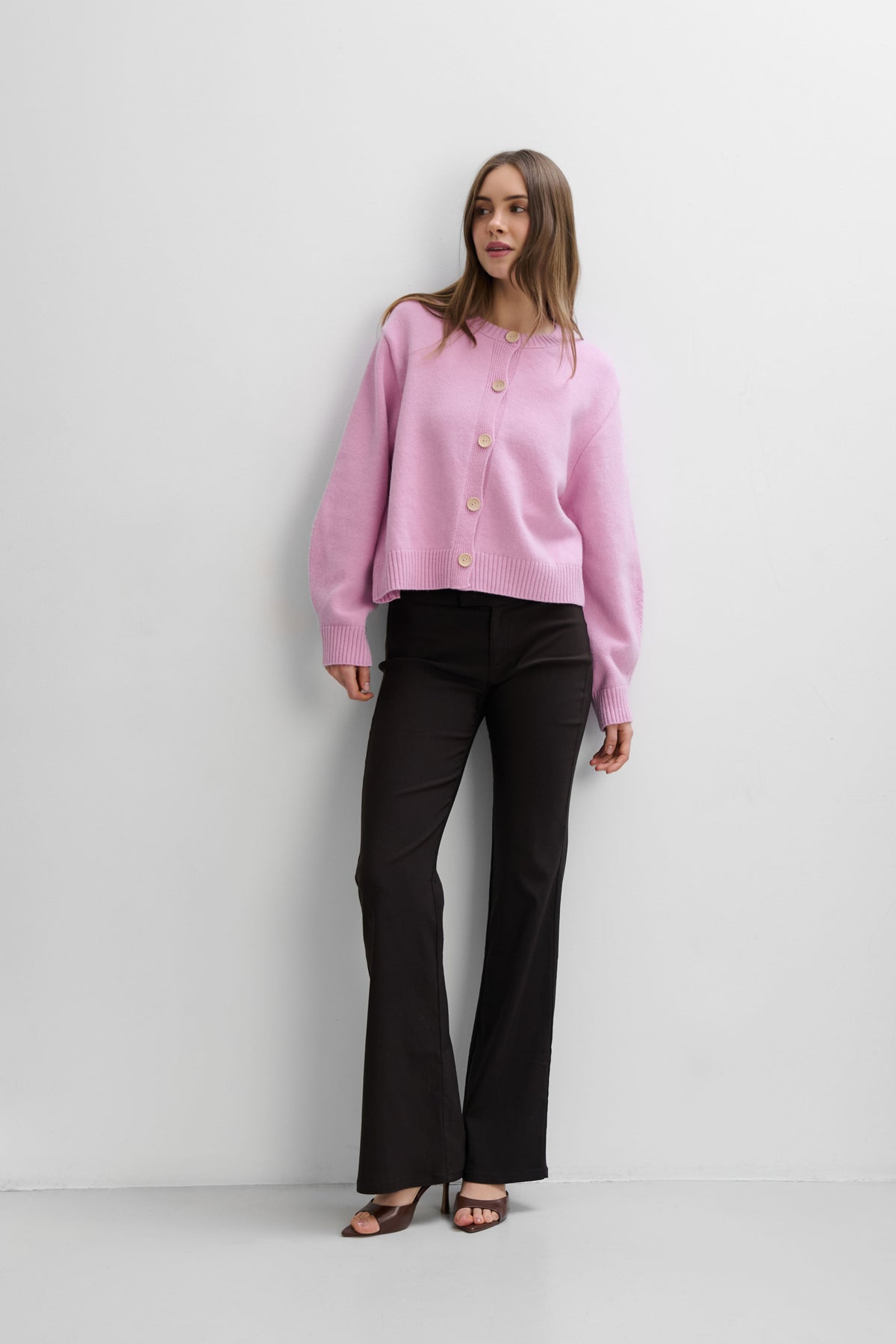 Calm Cashmere and Merino Wool Cardigan Pink