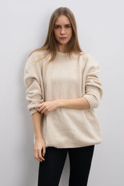 Éloise cashmere and merino wool sweater beige