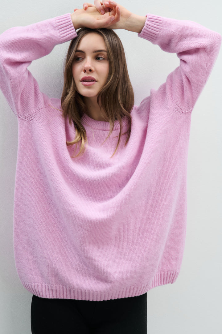 Cashmere and wool sweater merinos Éloise pink