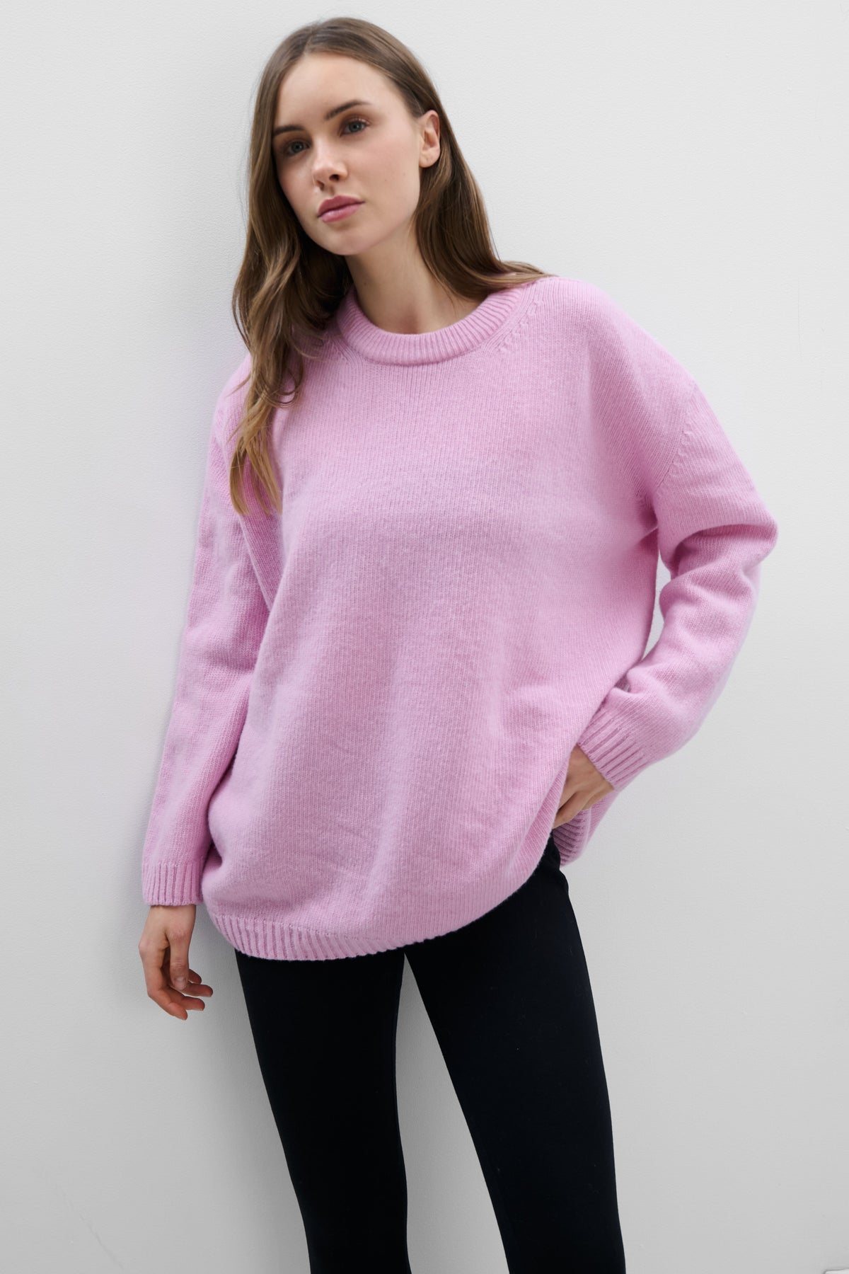 Éloise Cashmere and Merino Wool Sweater, Pink