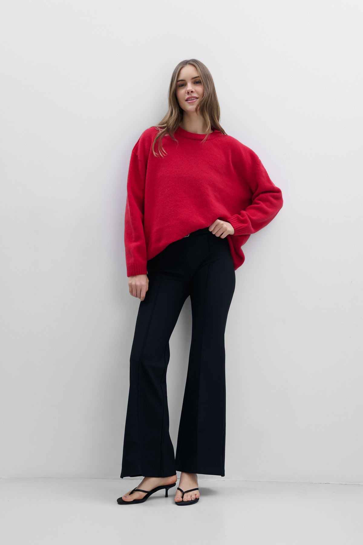 Éloise cashmere and merino wool sweater, red
