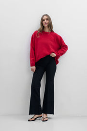 Éloise cashmere and merino wool sweater, red