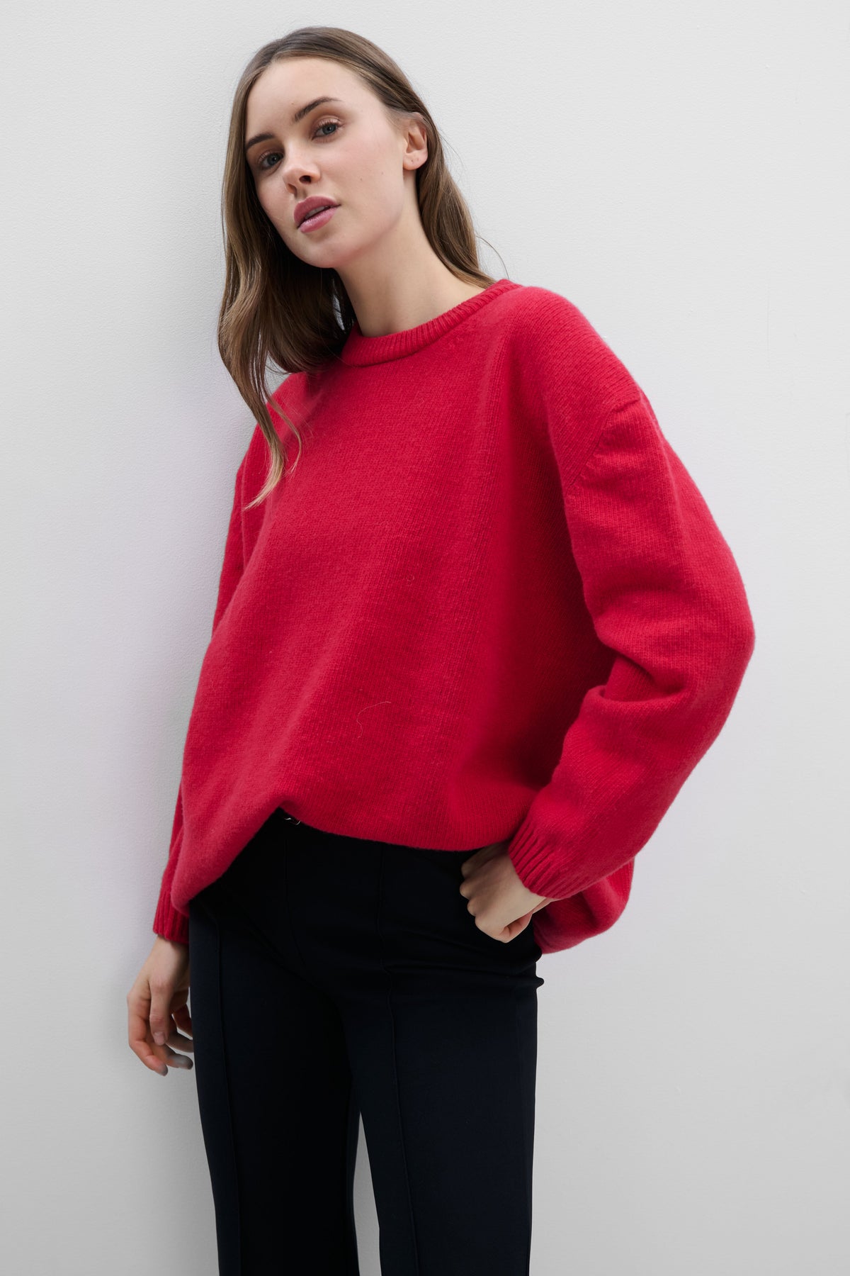 Éloise cashmere and merino wool sweater, red