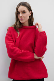 Éloise cashmere and merino wool sweater, red