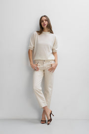 Lumi ecru cashmere blouse