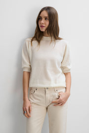 Lumi ecru cashmere blouse
