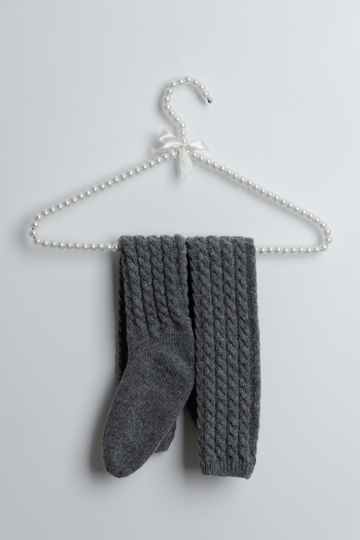 Thick long socks made of wool merinos grey