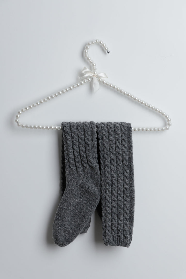 Thick long socks made of wool merinos grey