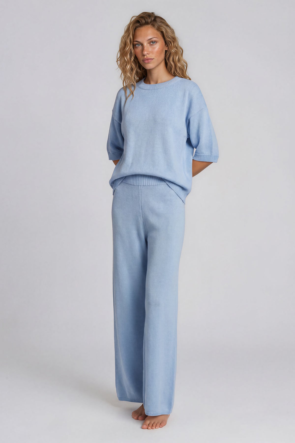 Classic trousers of cotton Séra blue