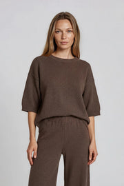 Blouse of cotton, brown Séra