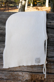 Balaclava woolen balaclava, ribbed weave, ecru