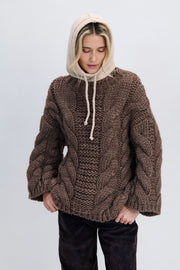Beige cashmere balaclava