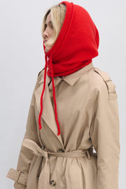 Red cashmere balaclava