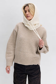 Ecru cashmere balaclava