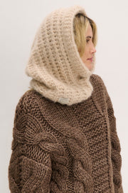 SOFT HAVEN beige alpaca wool balaclava