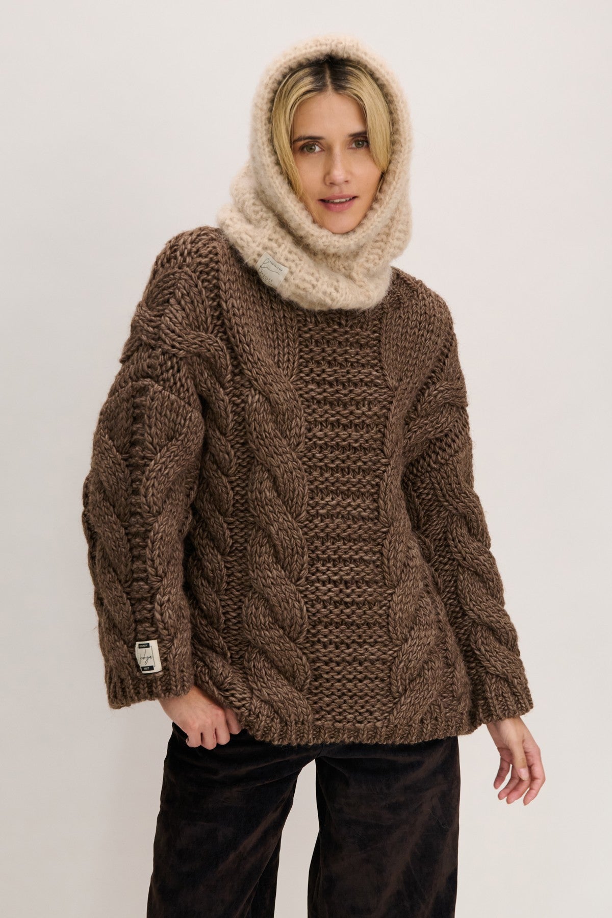 Balaclava z wełny alpaki SOFT HAVEN beżowy