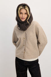 Balaclava z wełny alpaki SOFT HAVEN brązowy