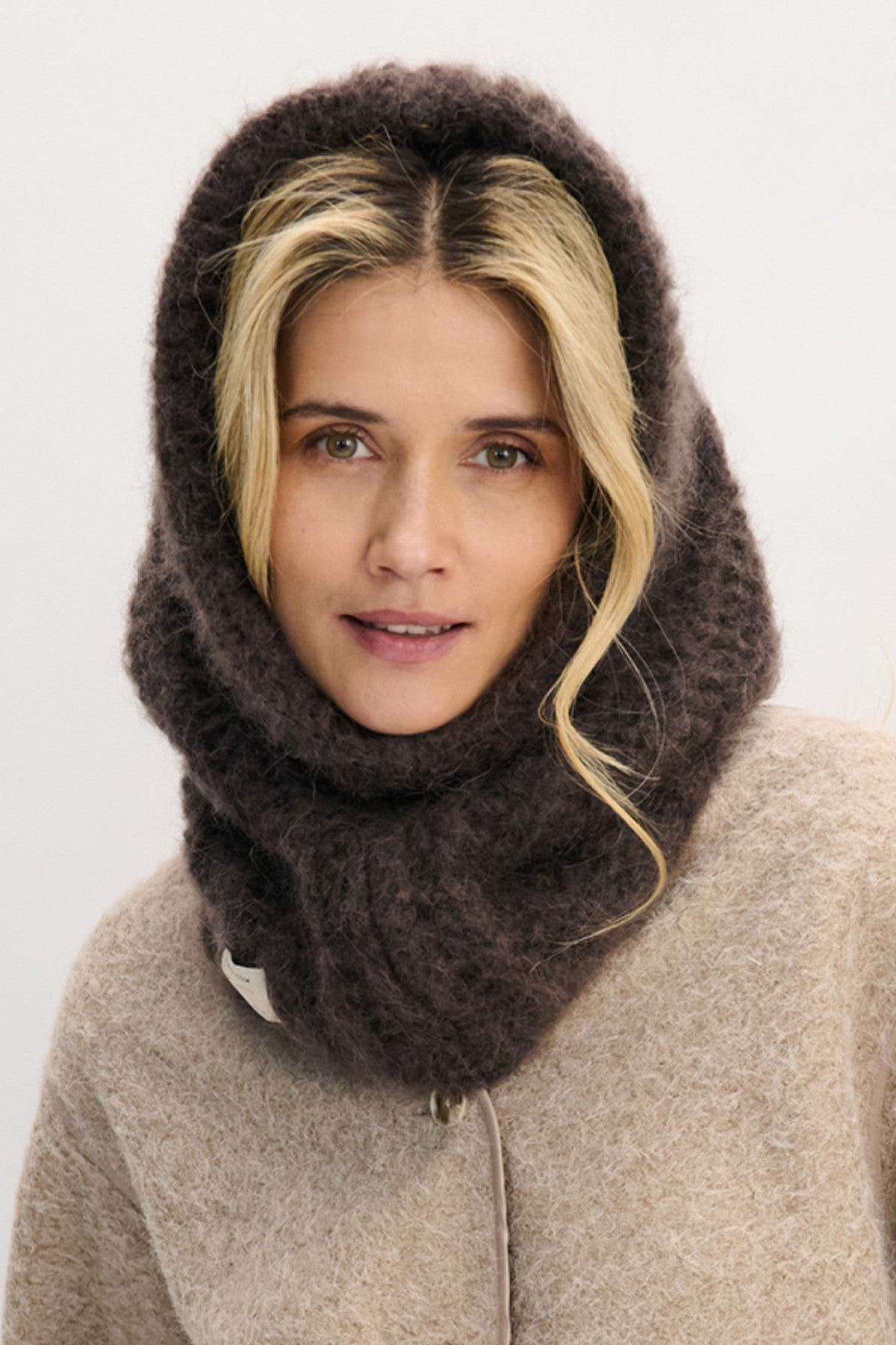 SOFT HAVEN brown alpaca wool balaclava