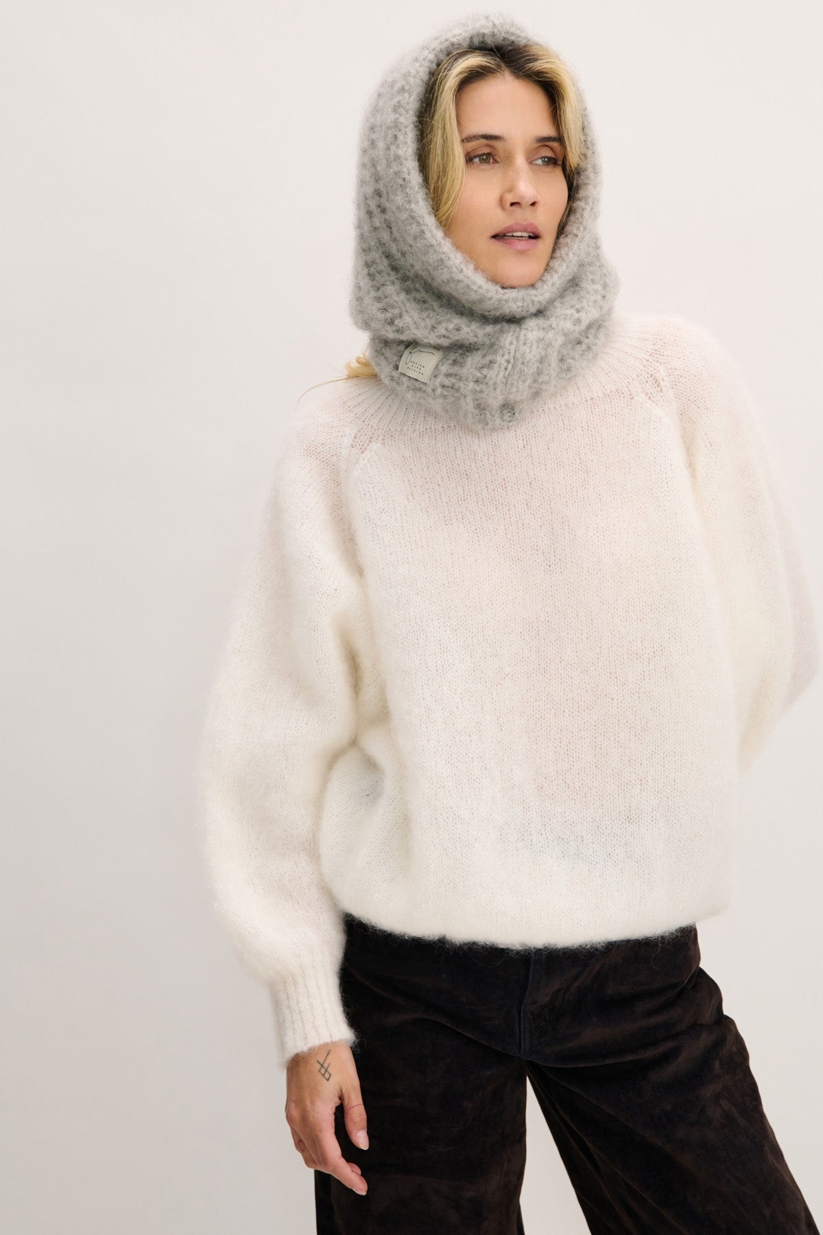 Soft Haven alpaca wool balaclava gray