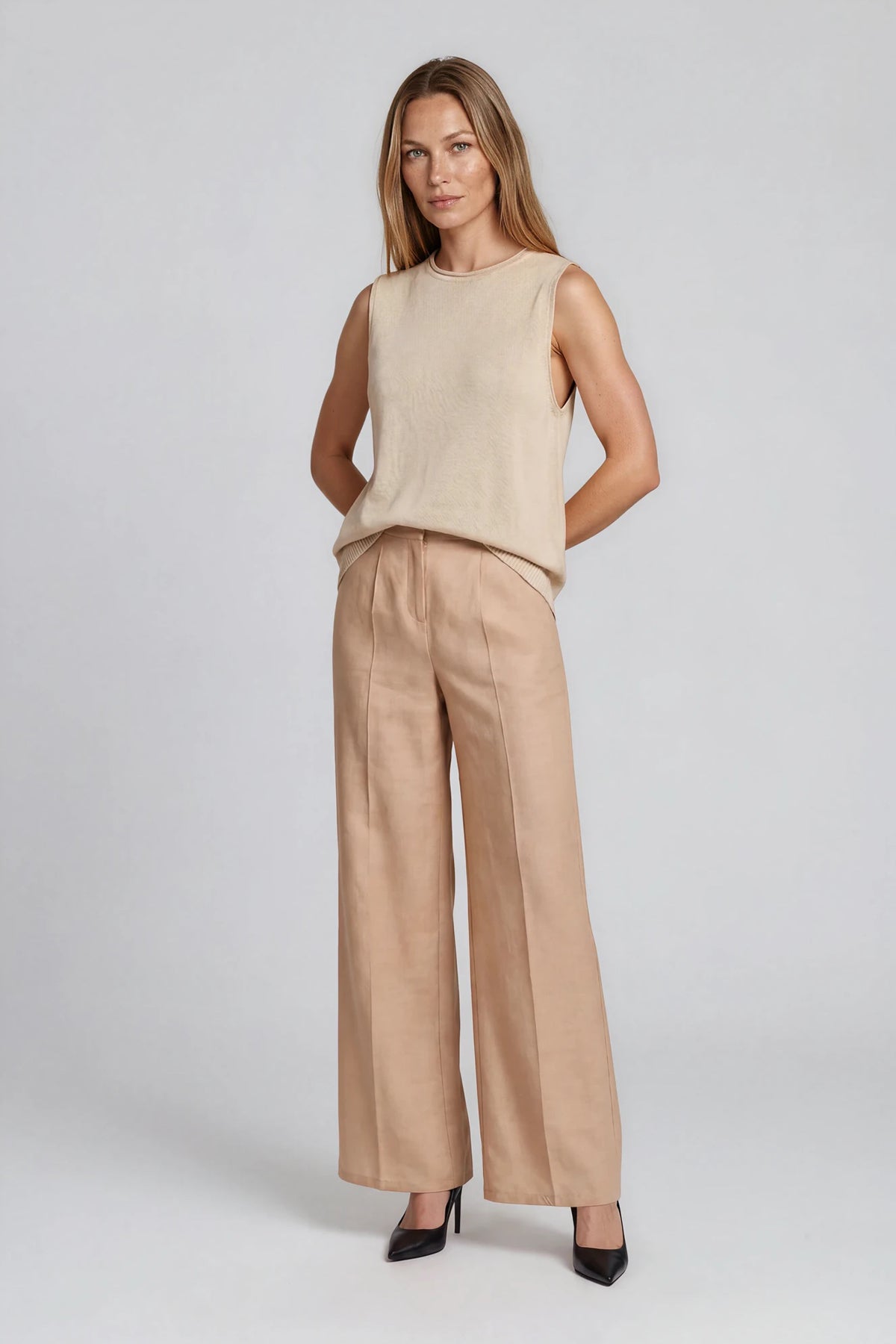 Blue algae blouse Aqualis beige
